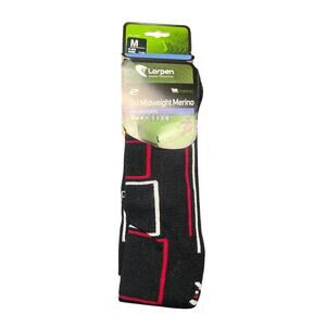Lorpen NWT Ski Midweight Merino Wool Men's 7.5-9.5 RS11M Black